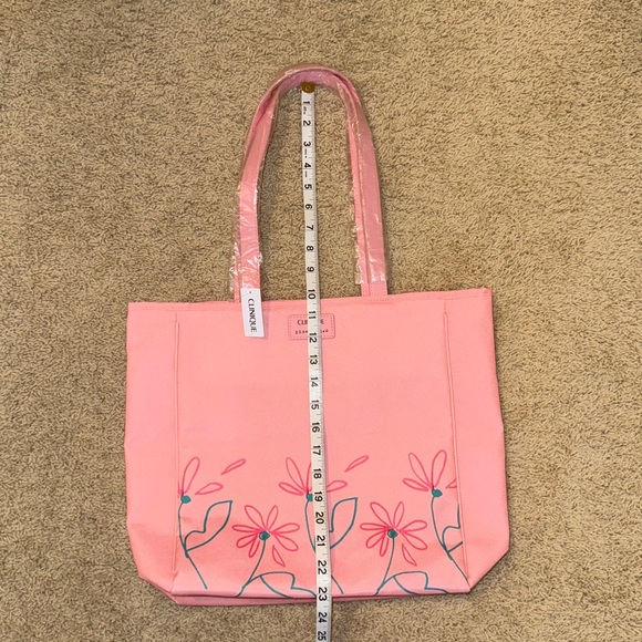 Clinique Pink Tote with Floral Design - Picture 4 of 11